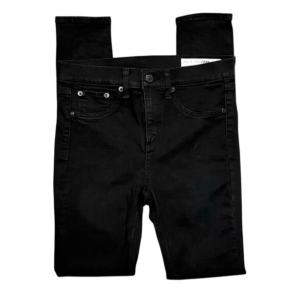 Rag & Bone 10 Inch Skinny Black Stretch Denim Hi Rise Jeans Womens Size 28 30 - Picture 3 of 10
